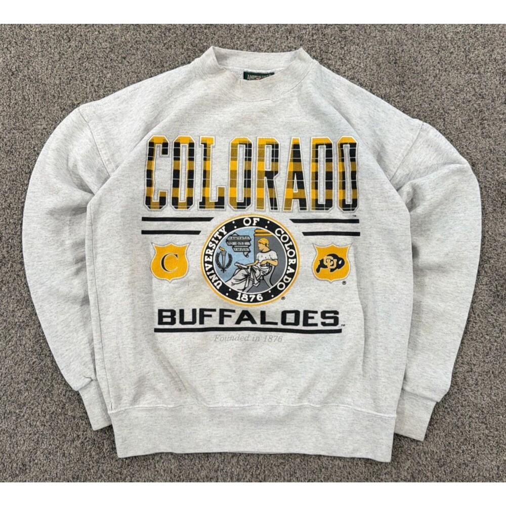 Vintage 90s Colorado Buffaloes Sweatshirt American Eagle AEO College CU Gray L
